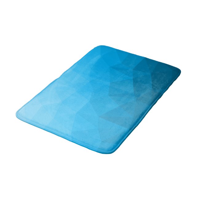 Blå cyan gradient geometrisk nätmönster Triangel Badrumsmatta (Vinklad)