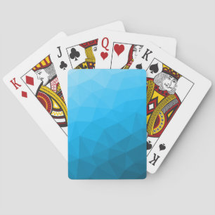 Blå cyan gradient geometrisk nätmönster Triangel Casinokort