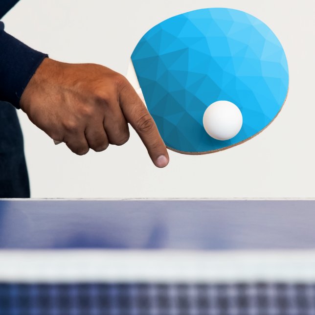Blå cyan gradient geometrisk nätmönster Triangel Pingisracket (Insitu)
