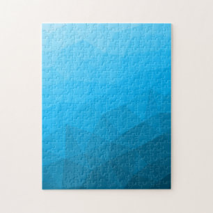 Blå cyan gradient geometrisk nätmönster Triangel Pussel