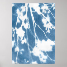 Blå Cyanotyp Japan Körsbärsblomning Vintage inspir Poster