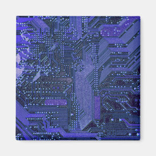 Blå cyberkretskortteknik elektronik magnet