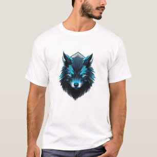 Blå Cybervarg Grafisk T-Shirt