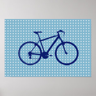 blå cykel ~ dots poster