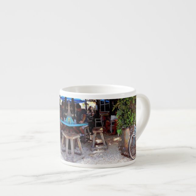 Blå cykel espressomugg (Framsida höger)