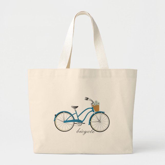 Blå cykel jumbo tygkasse (Framsidan)