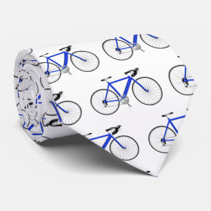 blå cykel på vitt slips