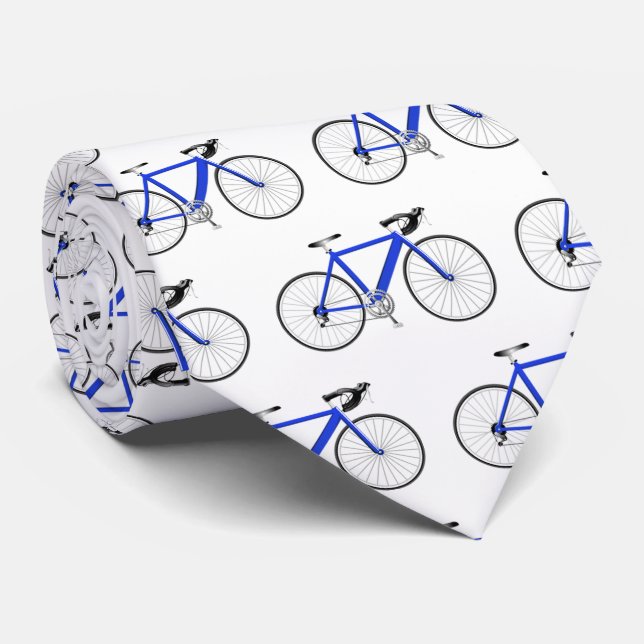 blå cykel på vitt slips (Rullad)