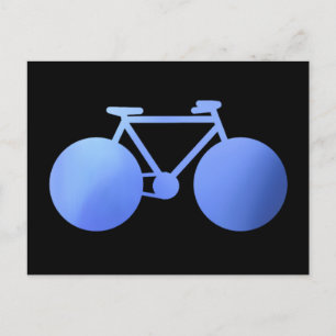 blå cykel vykort