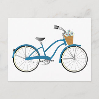 Blå cykel vykort