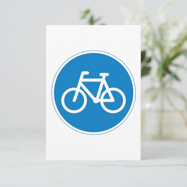 Blå cykelbaneliknande skylt Cykling Vägsymbol Inbjudningar (Skapare uppladdad)