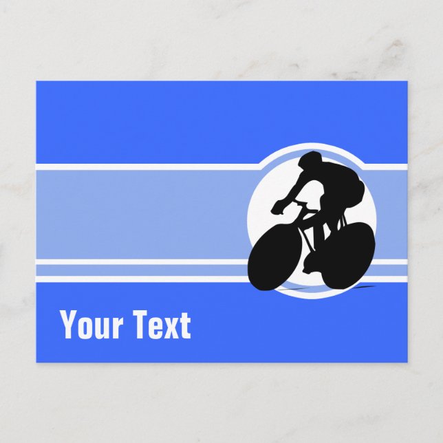 Blå cykling vykort (Framsida)