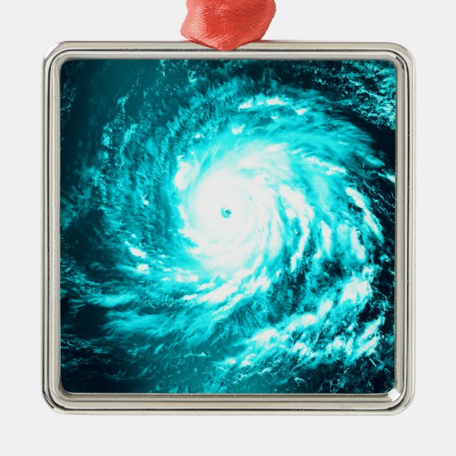 Blå cyklon julgransprydnad metall (Framsidan)