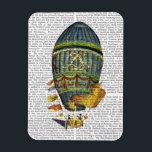 Blå cylindrisk Luftballong Magnet<br><div class="desc">Transport och resor</div>