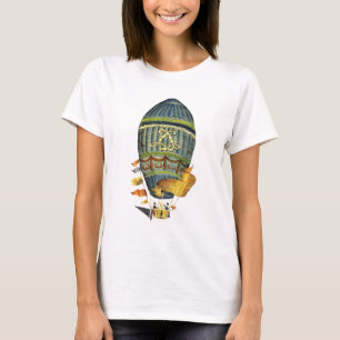 Blå cylindriska Luftballong T-shirt