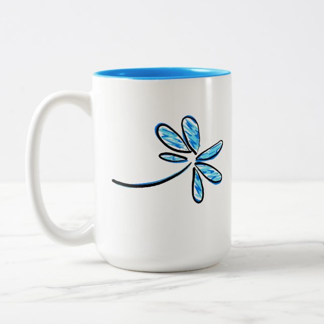 blå dag Två-Tonad mugg (Vänster)