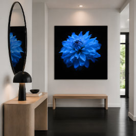Blå Dahlia Blommig Canvas Väggkonst