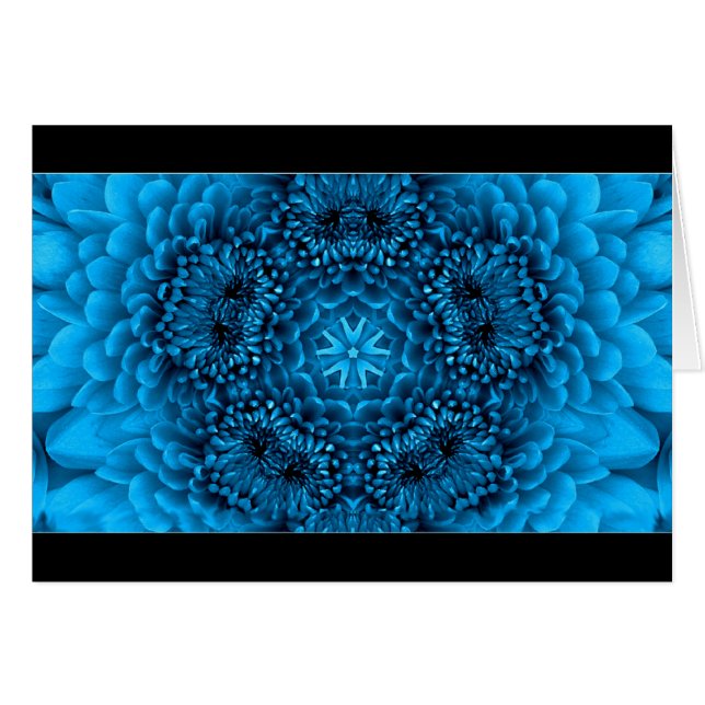 BLÅ DAHLIA BLOMSTERKAL HÄLSNINGSKORT (Framsidan Horizontal)