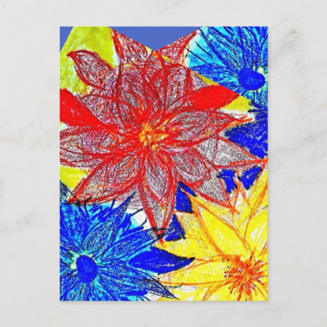 Blå Dahlia  Vykort (Framsida)