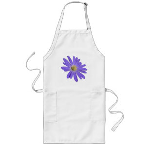 Blå Daisy Apron Vacker Blue Flower BBQ Apron Långt Förkläde