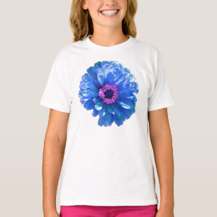 Blå Daisy, blå blommigt, foto T Shirt