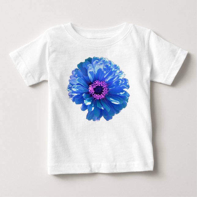 Blå Daisy, blå blommigt, foto T Shirt (Framsida)