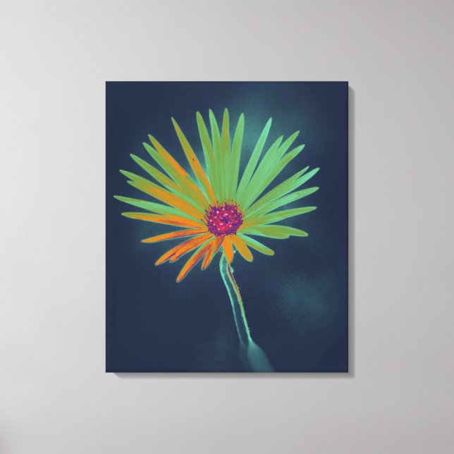 Blå Daisy blomma Canvastryck (Framsida)
