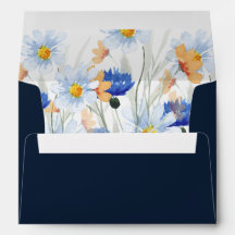 Blå Daisy Blommigt Bröllop