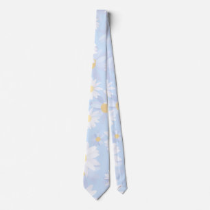 Blå Daisy-blommor i klassblått ljus Slips