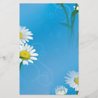blå daisy brevpapper