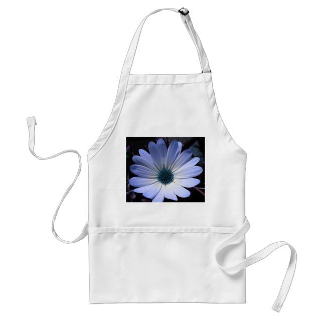 Blå Daisy Flower Apron Förkläde (Framsidan)