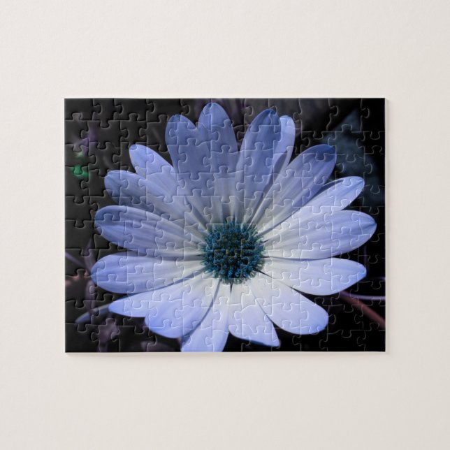 Blå Daisy Flower Puzzle Pussel (Horisontell)