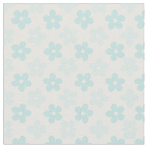 Blå Daisy Flowers Retro Mönster Tyg