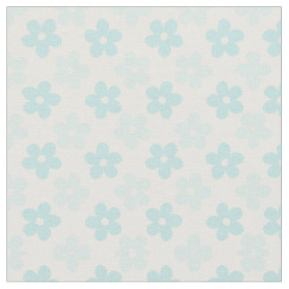 Blå Daisy Flowers Retro Mönster Tyg