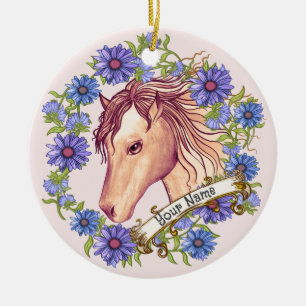 Blå Daisy Horse ornament