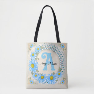 Blå Daisy-monogram Tygkasse
