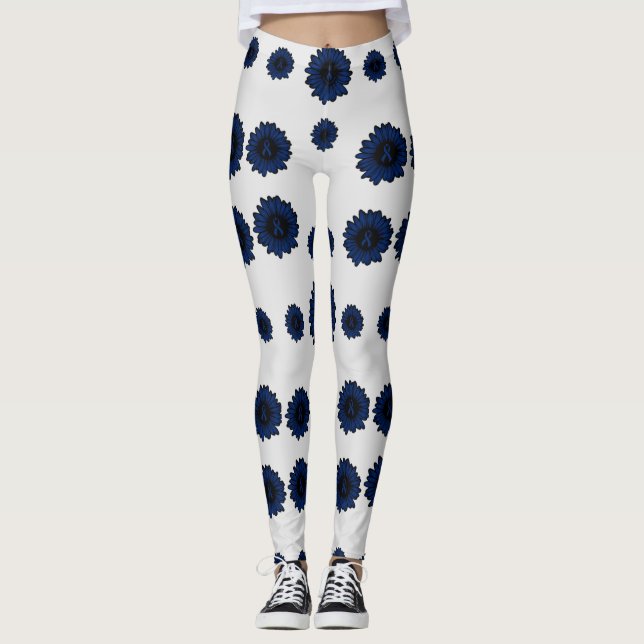 Blå Daisy...RA Leggings (Framsida)