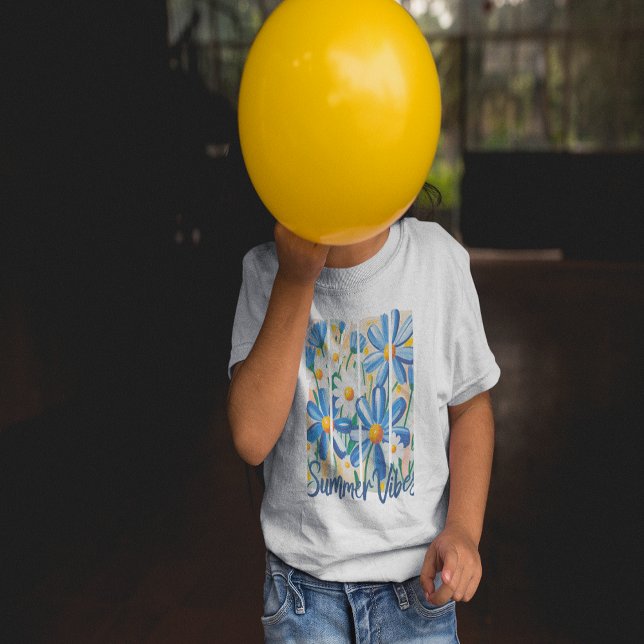 Blå Daisy T Shirt (Blue Daisy T-Shirt- girl)