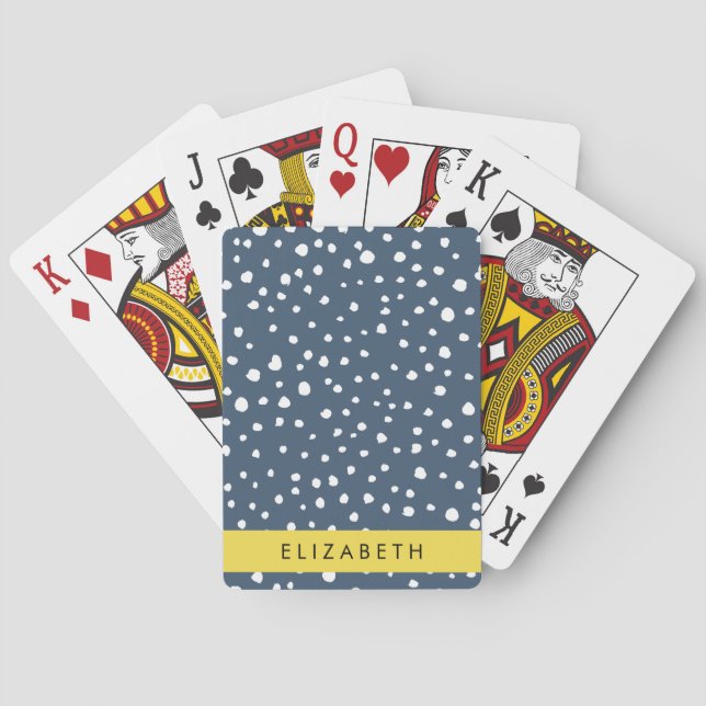 Blå Dalmatiska prickar, prickar, prickade, ditt na Casinokort (Baksidan)