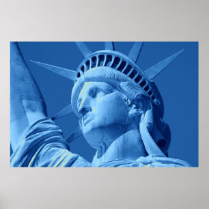 Blå Dam Liberty Close Poster