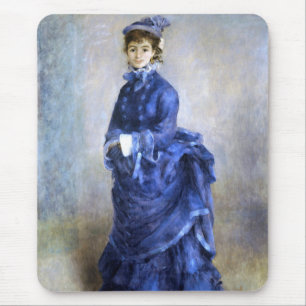 Blå Dam parisienne Renoir Impressionist Paint Musmatta