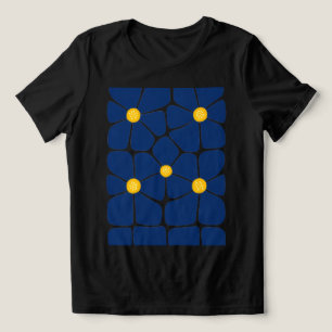 Blå Dam-T-Shirt med Blommönster T Shirt