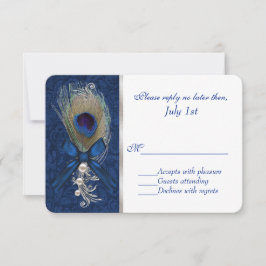 Blå Damask och Peacock Feather Bröllop OSA
