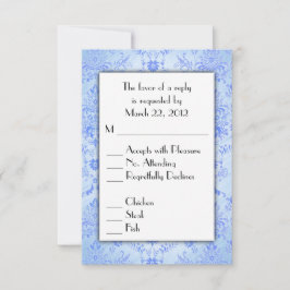 Blå Damask RSVP med menyval OSA Kort