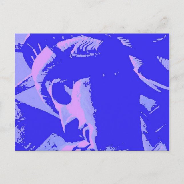 Blå damen frihet vykort (Framsida)