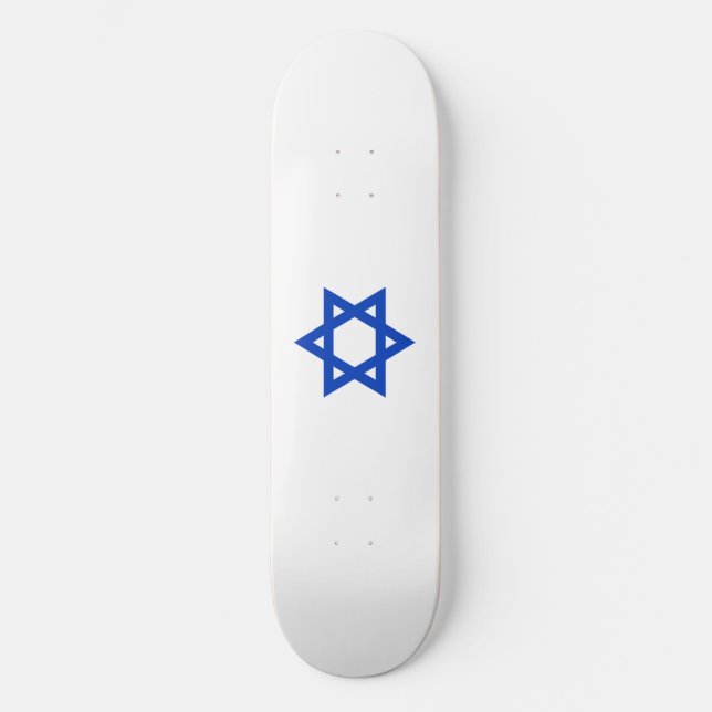 Blå Davidstjärna Mini Skateboard Bräda 18,7 Cm (Framsida)