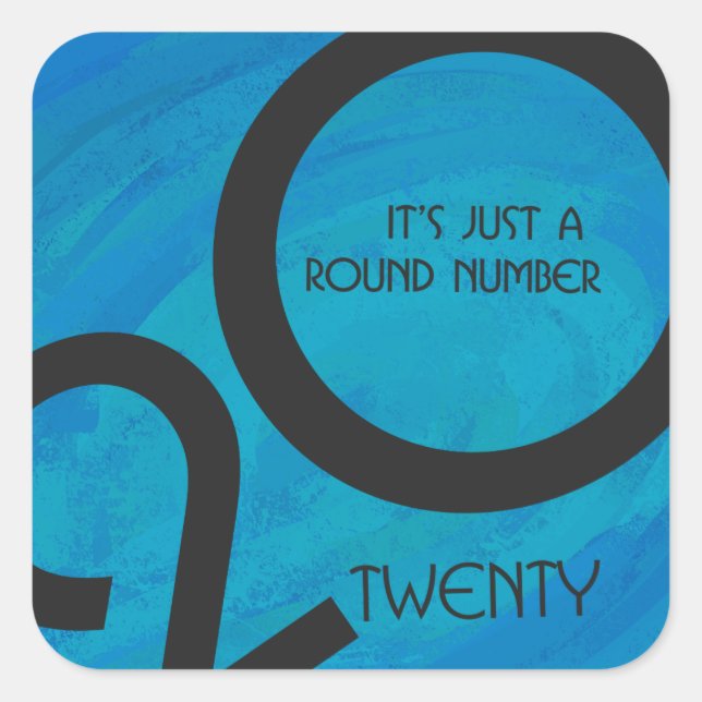 Blå decenniets födelsedag fyrkantigt klistermärke (Framsida)