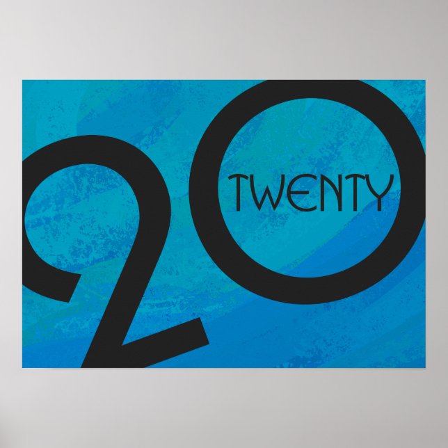 Blå decenniets födelsedag poster (Framsidan)