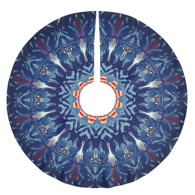 Blå dekorativ julgranstav julgransmatta borstad polyester (Framsidan)