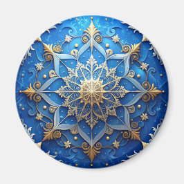 Blå dekorativ julmagnet magnet